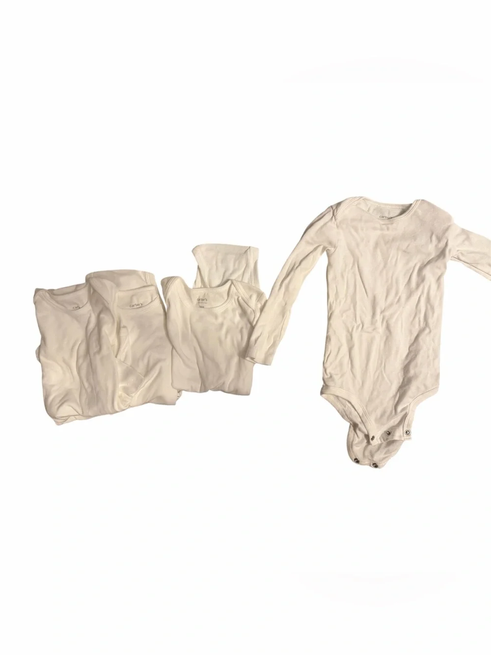 Carter's Cream Long-Sleeve Baby Onesies (5 pieces)